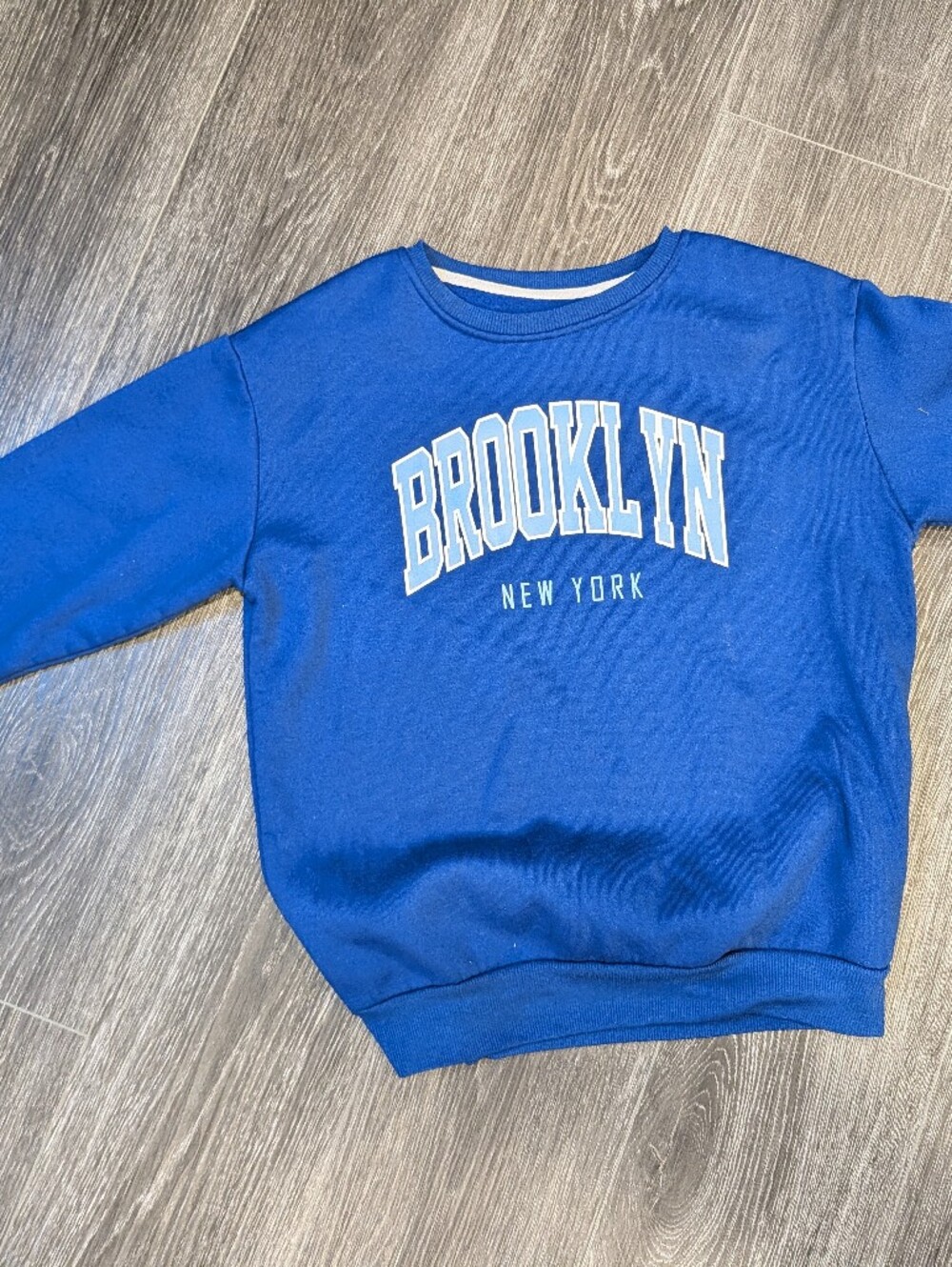 Blue 'BROOKLYN NEW YORK' Crewneck Sweatshirt